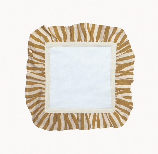 Ochre Candy Stripe Linen Napkins