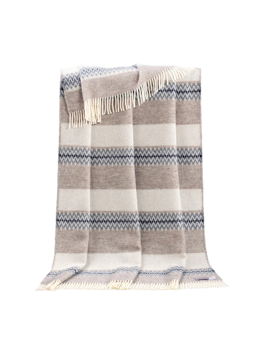 Nordic Blue Fairisle Wool Throw