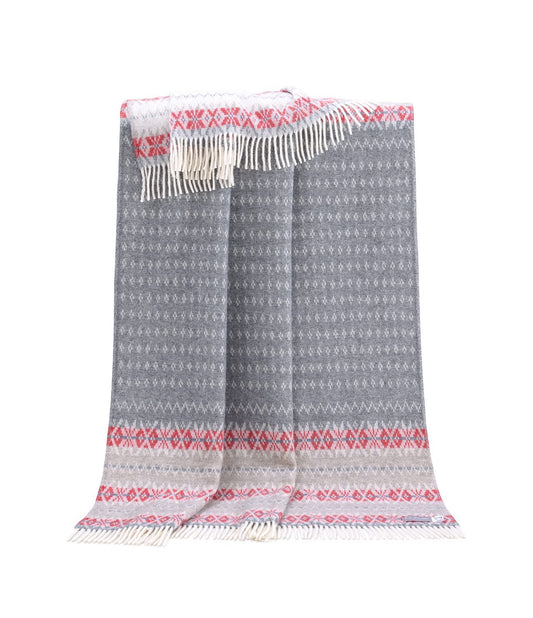 Nordic Red Fairisle Wool Throw