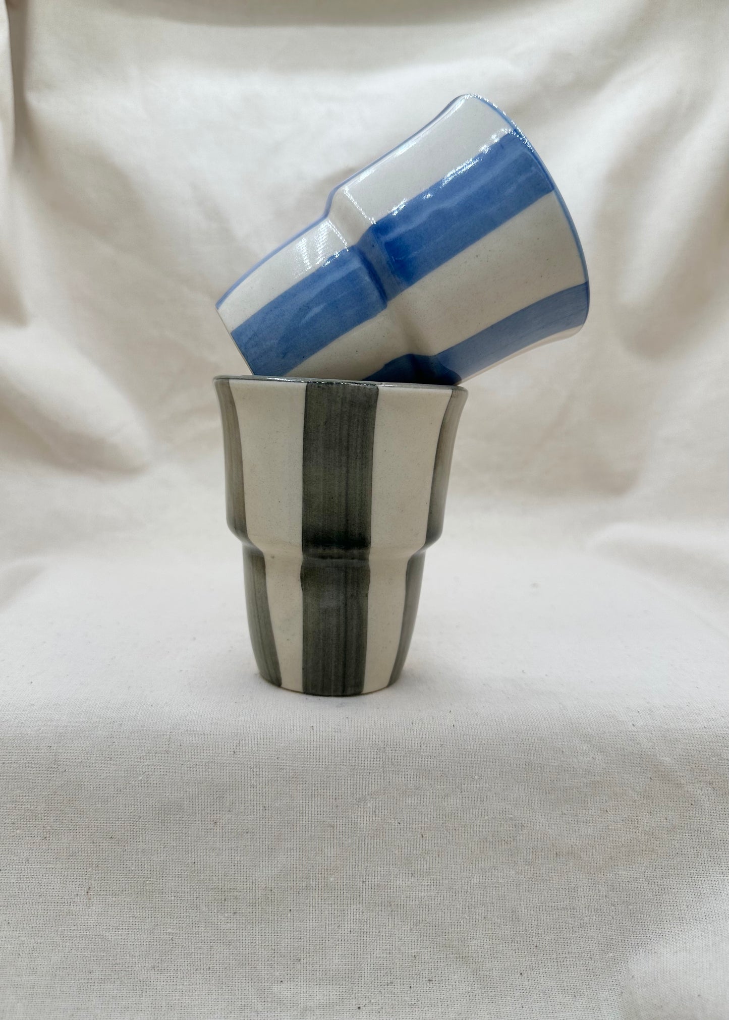 Ink Blue Washed Stripe Beaker