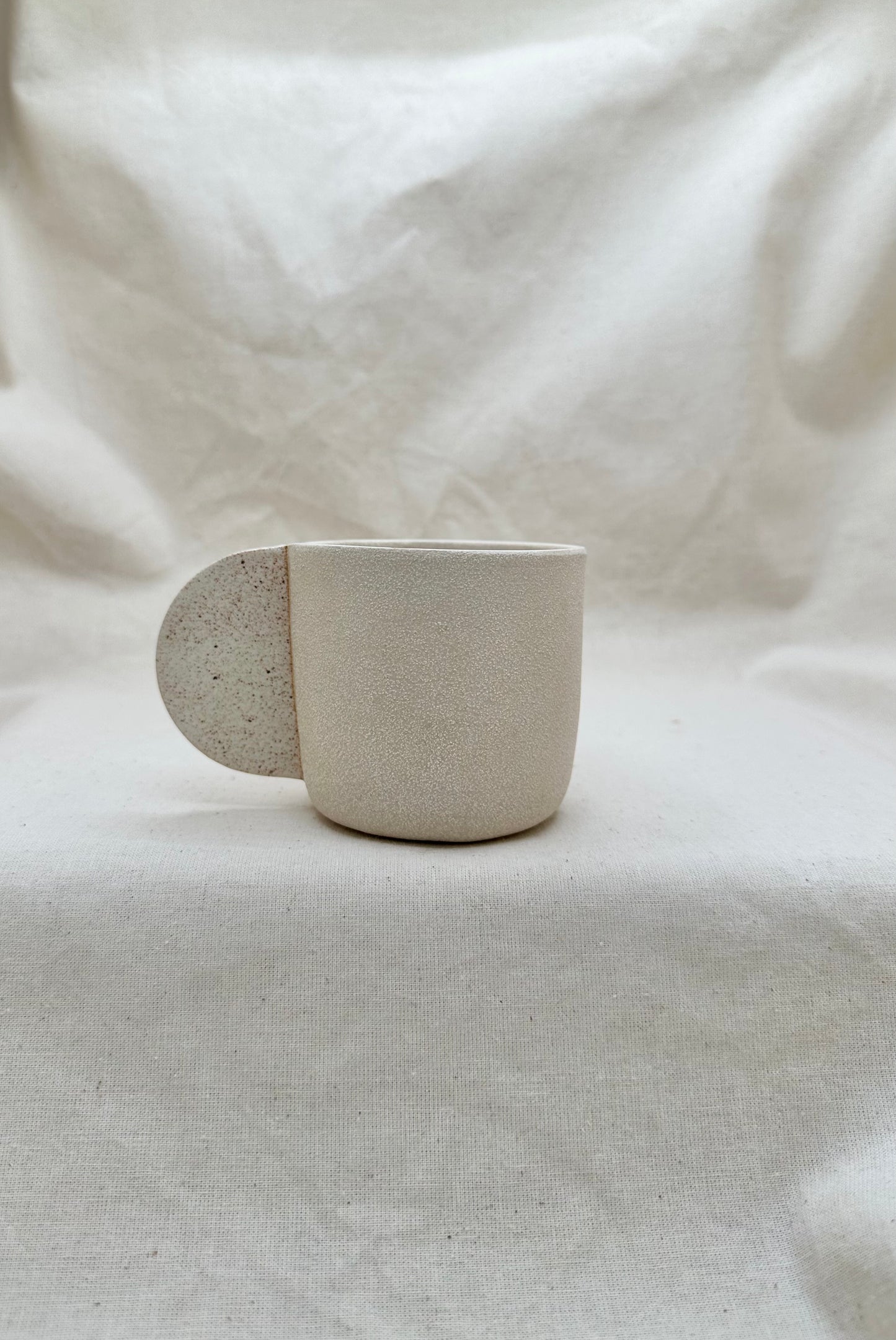 Cream Speckled Ceramic Coffee Cup