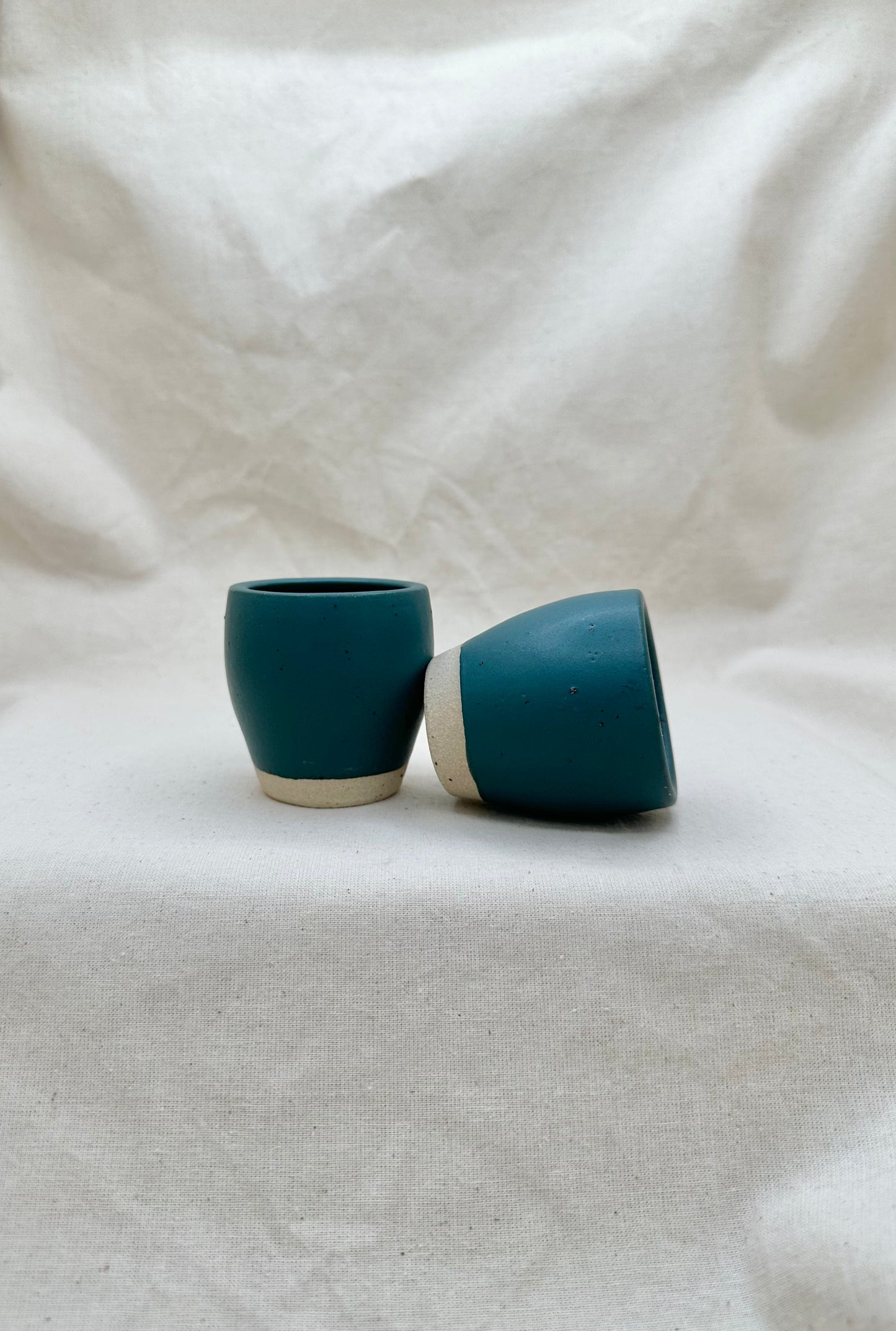 Teal Pair of Espresso Cups