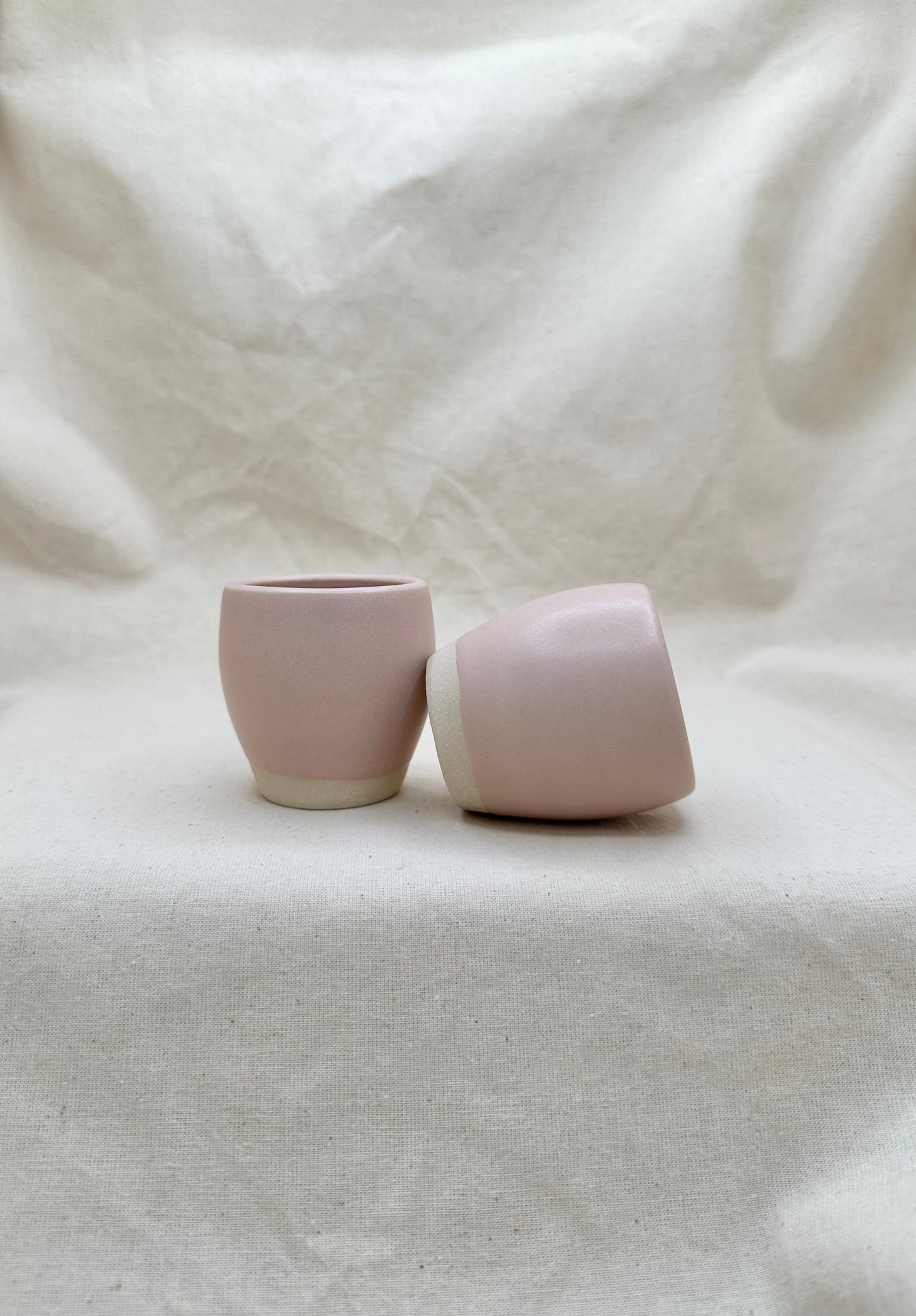 Dusky Pink Pair of Espresso Cups