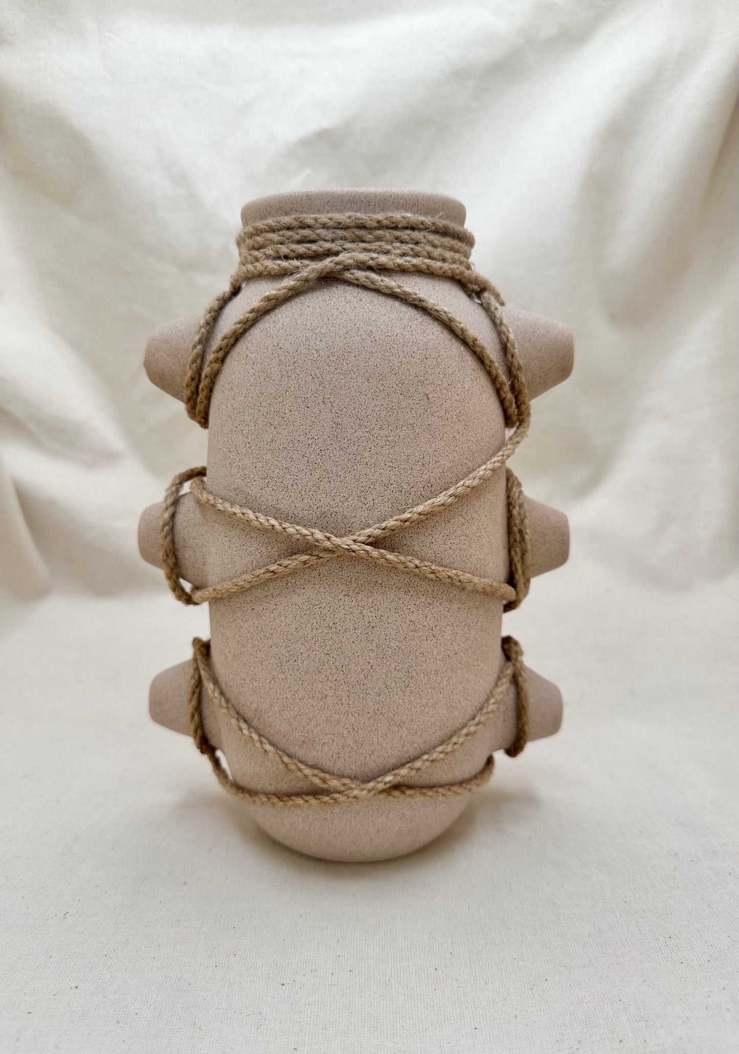 Rustic Ceramic Rope Vase